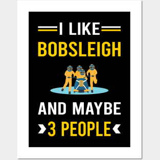 3 People Bobsleigh Bobsled Posters and Art